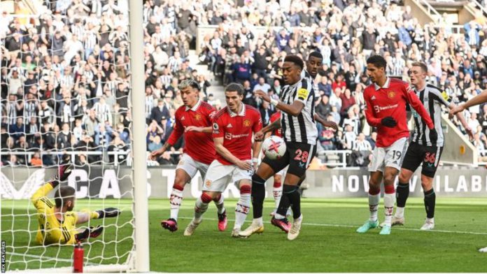 Manchester United keeper David de Gea made a crucial double save to deny Newcastle's Alexander Isak and Joe Willock in the first half Manchester United keeper David de Gea made a crucial double save to deny Newcastle's Alexander Isak and Joe Willock in the first half