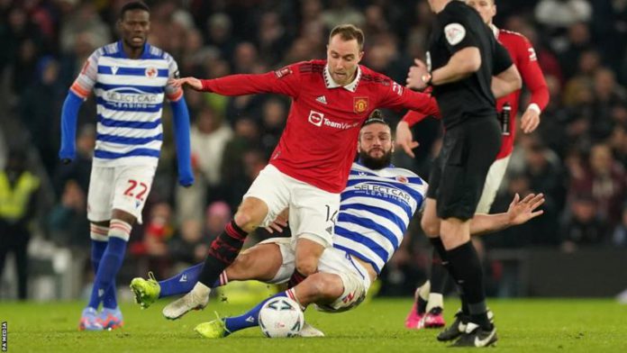 Christian Eriksen was forced off in the 57th minute against Reading in January after this challenge by Andy Carroll Christian Eriksen was forced off in the 57th minute against Reading in January after this challenge by Andy Carroll