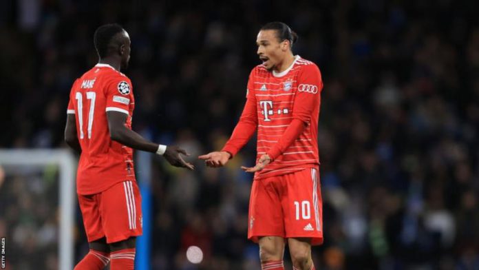 Sadio Mane (left) and Leroy Sane argued during the latter stages of Tuesday's defeat at Manchester City Sadio Mane (left) and Leroy Sane argued during the latter stages of Tuesday's defeat at Manchester City