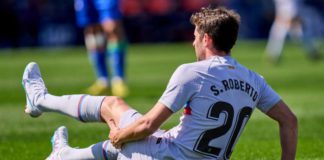 Sergi Roberto was forced off in the first half with a hamstring injury