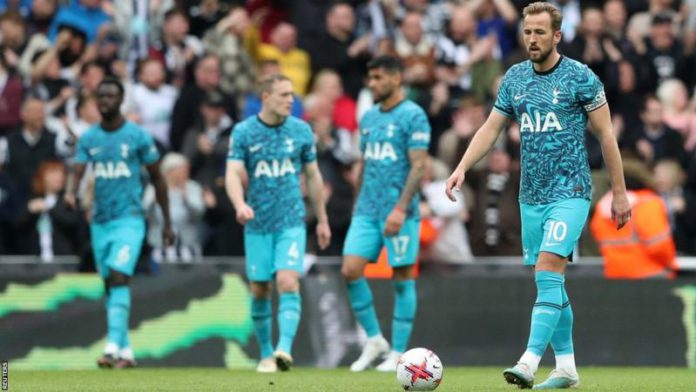 Tottenham's defeat at Newcastle United saw them lose ground in the race for a top-four spot Tottenham's defeat at Newcastle United saw them lose ground in the race for a top-four spot