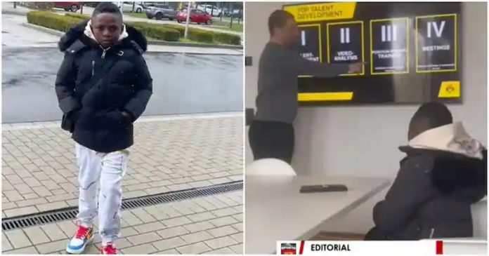 Yaw Dabo (Left) getting tutored by Dortmund scout Photo Source: samuel_dabo Yaw Dabo (Left) getting tutored by Dortmund scout Photo Source: samuel_dabo