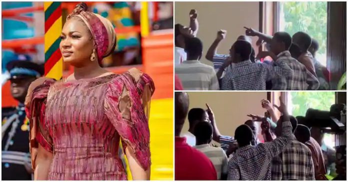 Samira Bawumia at the University Of Ghana for the Samira Bawumia Literature Prize. Photo source: @pulseghana @sbawumia Samira Bawumia at the University Of Ghana for the Samira Bawumia Literature Prize. Photo source: @pulseghana @sbawumia
