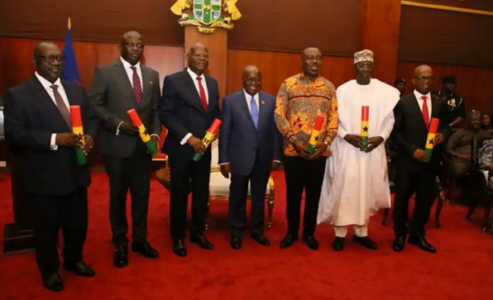 Akufo-Addo swears in 5 new Ministers and a deputy Akufo-Addo swears in 5 new Ministers and a deputy
