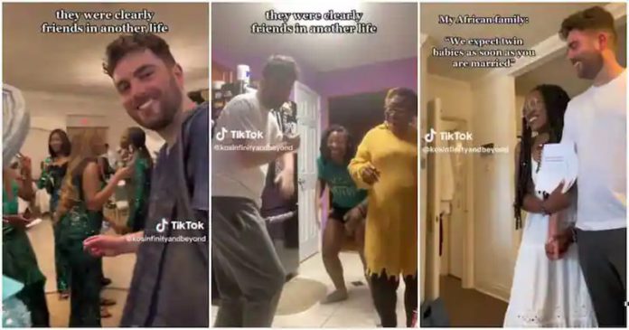 She took her Irish boyfriend home. Photo Credit: @kosinfinityandbeyond Read more: https://yen.com.gh/entertainment/celebrities/232673-cute-oyinbo-man-feels-home-nigerian-girlfriend-takes-mum-lovely-video/ She took her Irish boyfriend home. Photo Credit: @kosinfinityandbeyond Read more: https://yen.com.gh/entertainment/celebrities/232673-cute-oyinbo-man-feels-home-nigerian-girlfriend-takes-mum-lovely-video/