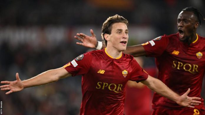 Edoardo Bove's goal was his first in a European competition Edoardo Bove's goal was his first in a European competition