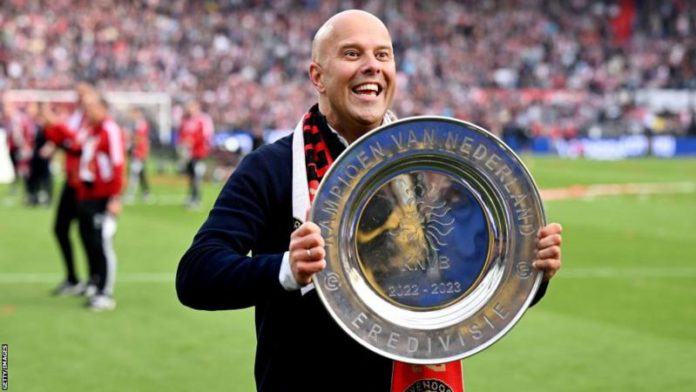 Arne Slot has guided Feyenoord to Eredivisie success in the 2022-23 season Arne Slot has guided Feyenoord to Eredivisie success in the 2022-23 season