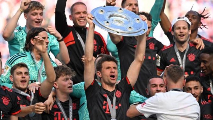 Thomas Muller has won a record 12 Bundesliga titles Thomas Muller has won a record 12 Bundesliga titles
