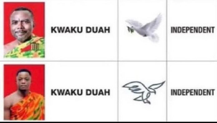 The two Kwaku Duahs will appear in a consecutive order on the ballot paper on May 23 The two Kwaku Duahs will appear in a consecutive order on the ballot paper on May 23