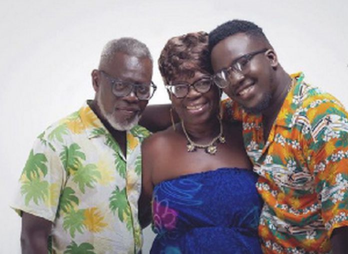 Ghanaian comedian, SDK, and his late parents Ghanaian comedian, SDK, and his late parents