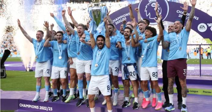 REUTERS - CARL RECINE As Manchester City lifted the trophy, five men were awaiting sentencing for illegally streaming Premier League matches REUTERS - CARL RECINE As Manchester City lifted the trophy, five men were awaiting sentencing for illegally streaming Premier League matches