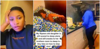 The teenager always goes to her brother's room to sleep. Photo source: @queen_already1