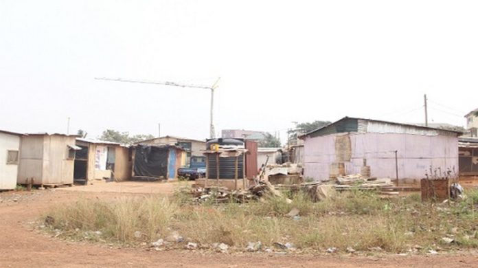 Some of the makeshift structures being occupied by squatters. PICTURE: MAXWELL OCLOO Some of the makeshift structures being occupied by squatters. PICTURE: MAXWELL OCLOO
