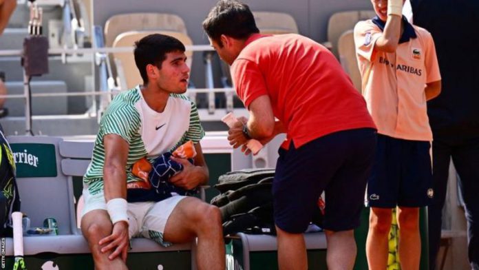 World number one Carlos Alcaraz was playing in his first French Open semi-final World number one Carlos Alcaraz was playing in his first French Open semi-final