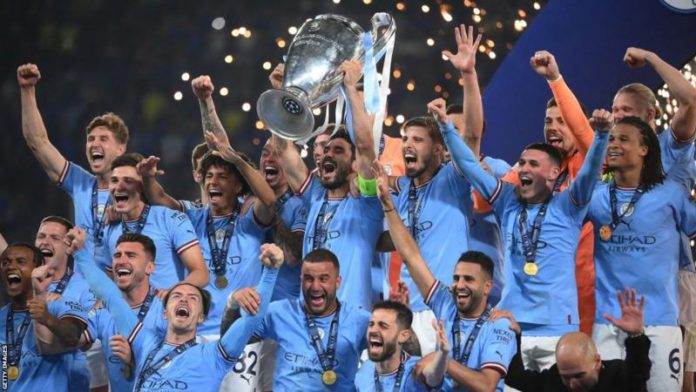 Manchester City won the Champions League for the first time Manchester City won the Champions League for the first time