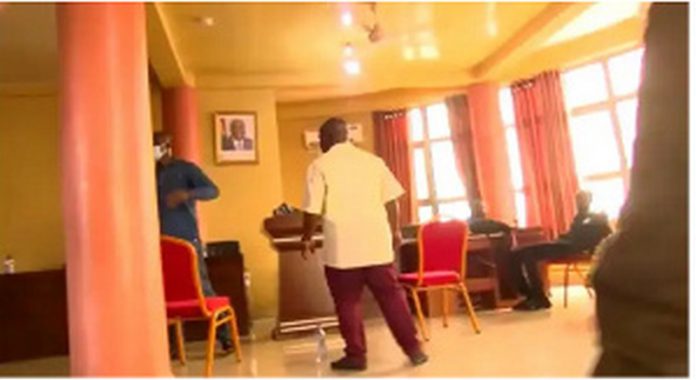 The alleged footage of the MCE demanding money The alleged footage of the MCE demanding money