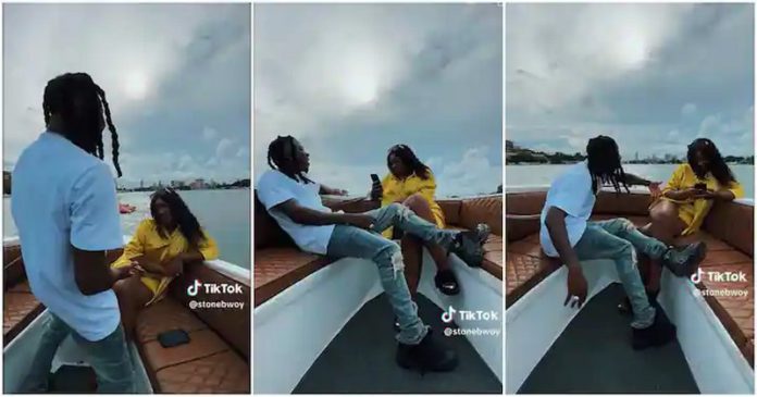 Stonebwoy chills with Dr Louisa on luxury boat ride. Photo Source: STONEBWOY Stonebwoy chills with Dr Louisa on luxury boat ride. Photo Source: STONEBWOY