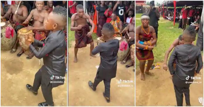 Ghanaian Actor Yaw Dabo doing the Kete dance Photo Source: yawdabo_tv Ghanaian Actor Yaw Dabo doing the Kete dance Photo Source: yawdabo_tv