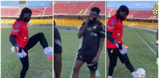 Thomas Partey teased Ati Zigi at training Photo credit: @ghana_blackstars