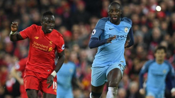 Sadio Mane battles Yaya Toure during Liverpool's 1-0 win over Manchester City in 2016 Sadio Mane battles Yaya Toure during Liverpool's 1-0 win over Manchester City in 2016