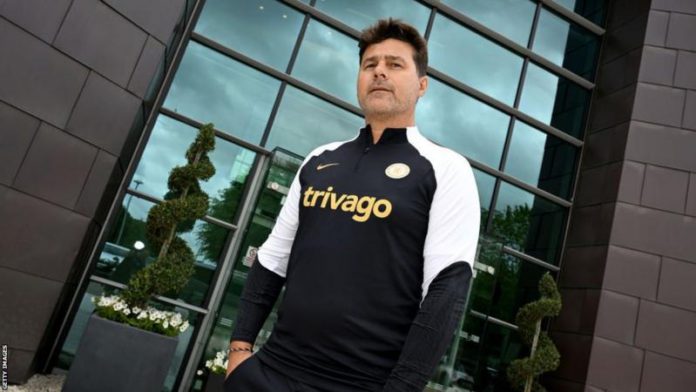 Mauricio Pochettino on his first day at Cobham training ground Mauricio Pochettino on his first day at Cobham training ground
