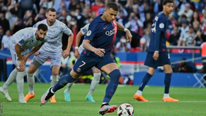 Kylian Mbappe scored 41 goals for Paris St-Germain in all competitions last season Kylian Mbappe scored 41 goals for Paris St-Germain in all competitions last season