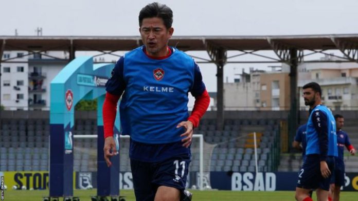 Kazuyoshi Miura scored two goals in the Japanese fourth tier in 2022 Kazuyoshi Miura scored two goals in the Japanese fourth tier in 2022
