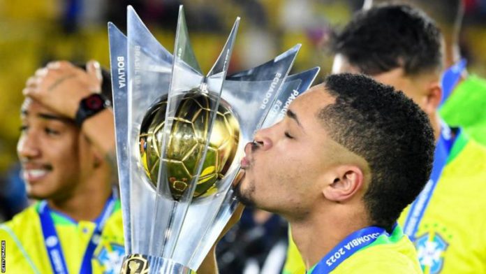 Brazil won the South American Under-20 championship earlier this year, where Roque finished as top goalscorer with six goals. Brazil won the South American Under-20 championship earlier this year, where Roque finished as top goalscorer with six goals.