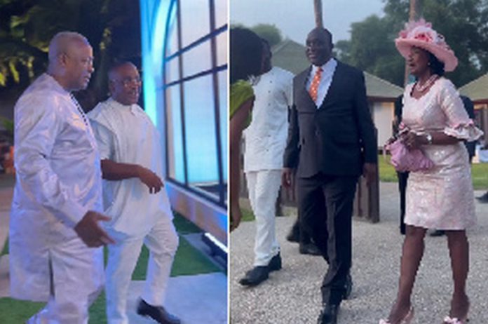 Combination photo of arrival of Mahama and The Kyerematens to the event Combination photo of arrival of Mahama and The Kyerematens to the event