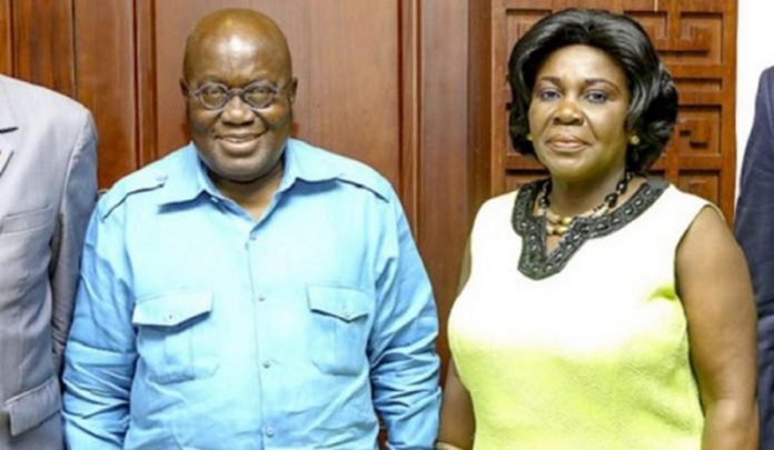 President Akufo-Addo with the former Sanitation Minister Cecilia Abena Dapaah President Akufo-Addo with the former Sanitation Minister Cecilia Abena Dapaah