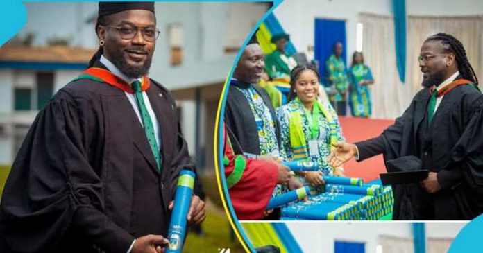 A collage of Samini receiving his degree from GIMPA Image credit: @samini_dagaati A collage of Samini receiving his degree from GIMPA Image credit: @samini_dagaati