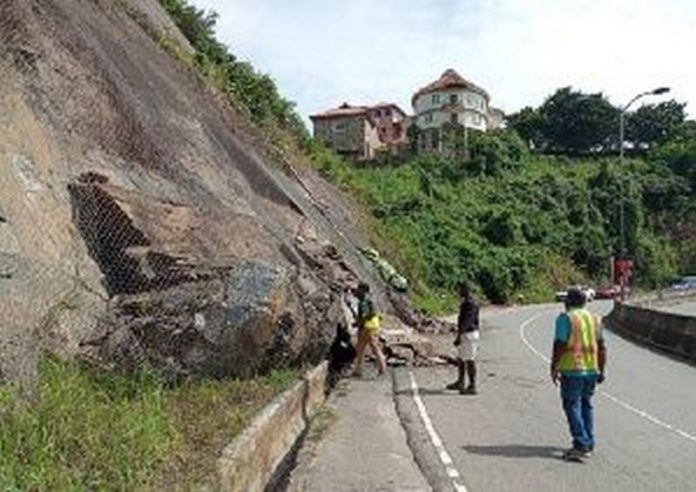 Rockfalls on Aburi Mountain