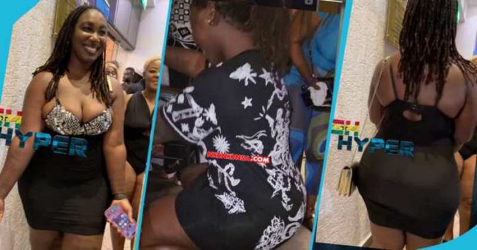 Funny Face's baby mama, Vanessa Nicole, looks stunning in a cleavage-baring black dress. Photo credits: @nkonkonsa @ghhyper Funny Face's baby mama, Vanessa Nicole, looks stunning in a cleavage-baring black dress. Photo credits: @nkonkonsa @ghhyper