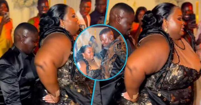 Plus-size lady and her husband dance at her wedding reception. Photo credit: ghanawedding. Plus-size lady and her husband dance at her wedding reception. Photo credit: ghanawedding.