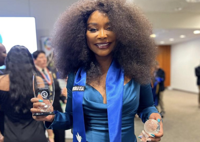 Stephanie Benson receives UN’s Humanitarian Platinum Leadership award