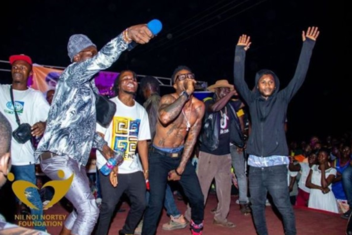 Vanisher (bare-chested) during his electrifying performance at the Ghetto Talent Hunt (photo caption) Vanisher (bare-chested) during his electrifying performance at the Ghetto Talent Hunt