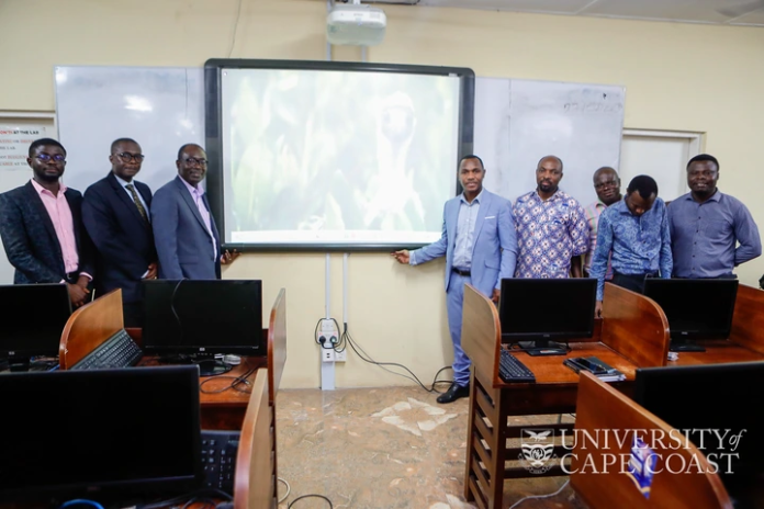 A former student of the University of Cape Coast (UCC), Reverend Henry Godson-Afful, has made a generous contribution by providing a digital smart board to the College of Education Studies. A former student of the University of Cape Coast (UCC), Reverend Henry Godson-Afful, has made a generous contribution by providing a digital smart board to the College of Education Studies.