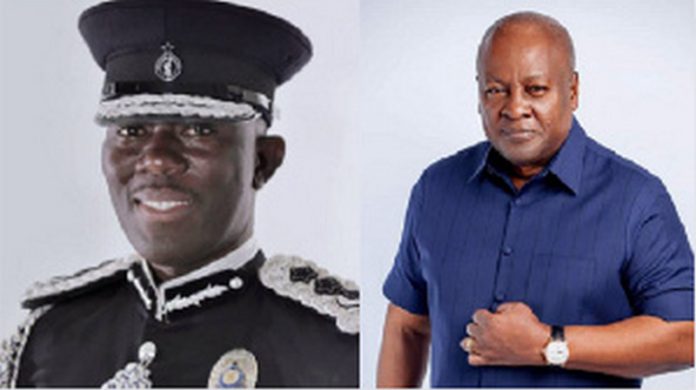 IGP Dr George Akuffo Dampare (leftI and ex-President John Dramani Mahama IGP Dr George Akuffo Dampare (leftI and ex-President John Dramani Mahama