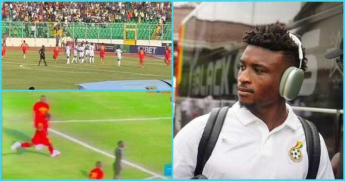 Mohammed Kudus scored Ghana's equaliser versus CAR Photo source: @blackstarsofghana, @sweet_maame_adwoa Mohammed Kudus scored Ghana's equaliser versus CAR Photo source: @blackstarsofghana, @sweet_maame_adwoa