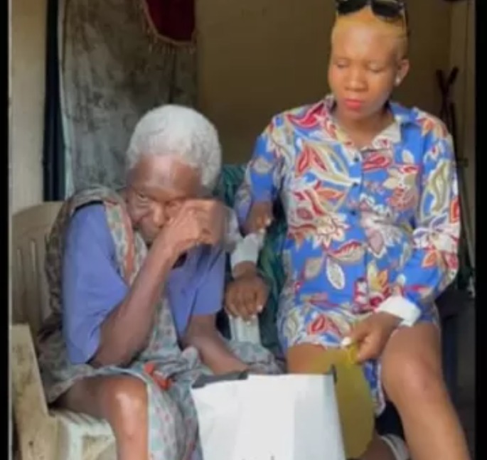 Single 96-year-old woman with no child cries out