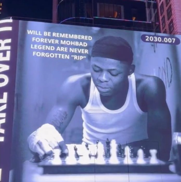 MohBad on Times Square Billboard