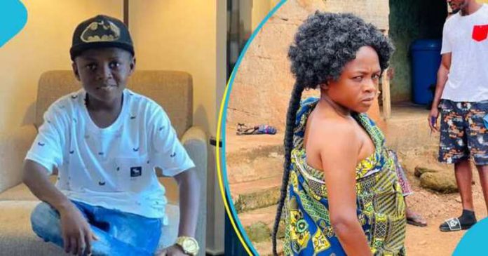 Yaw Dabo is in a synthetic wig in a new movie. Image Credit: @samuel_dabo Yaw Dabo is in a synthetic wig in a new movie. Image Credit: @samuel_dabo