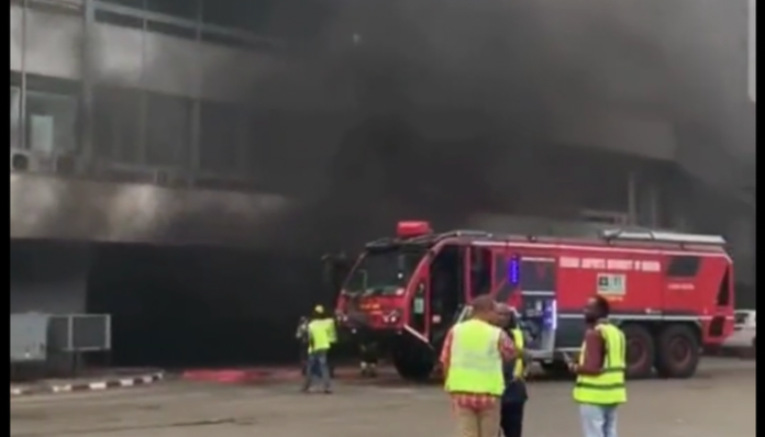 Lagos airport on fire
