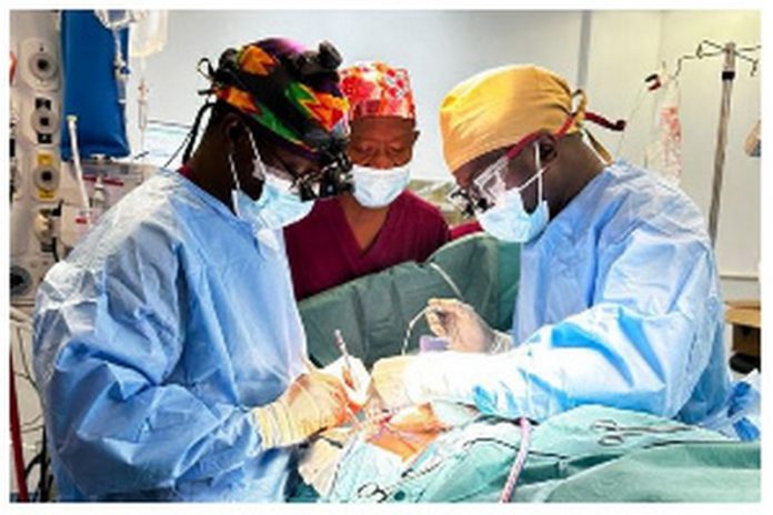 Group of doctors performing the first Coronary Artery Bypass Surgery at the UGMC Group of doctors performing the first Coronary Artery Bypass Surgery at the UGMC