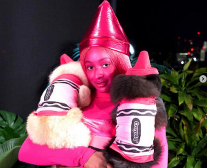 DJ Cuppy and her pets DJ Cuppy and her pets