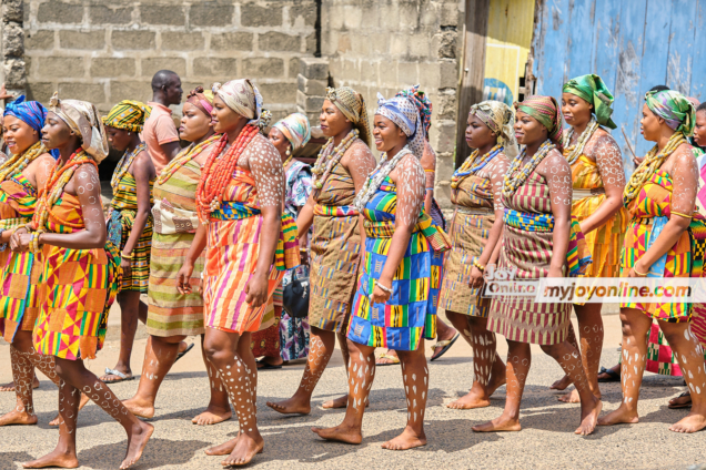 Ladies in their traditional outfit for Hogbetsotso Festival 2023