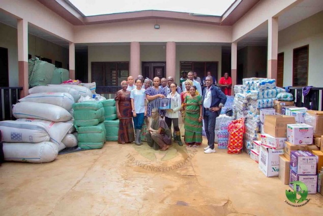 J.J. Rawlings Foundation donates to Mepe disaster victims