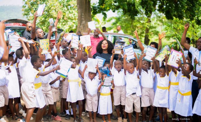 Royal Couture CEO, Irene Giacobbe donates uniforms, supplies to schools in Eastern Region