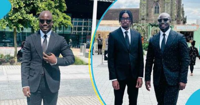 Stephen Appiah and his son Larry Appiah at Birmingham. Image Credit: @stephenappiahofficial Stephen Appiah and his son Larry Appiah at Birmingham. Image Credit: @stephenappiahofficial