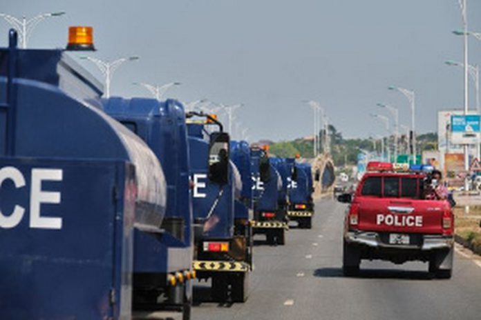 Some water trucks from the Ghana Police Service Some water trucks from the Ghana Police Service